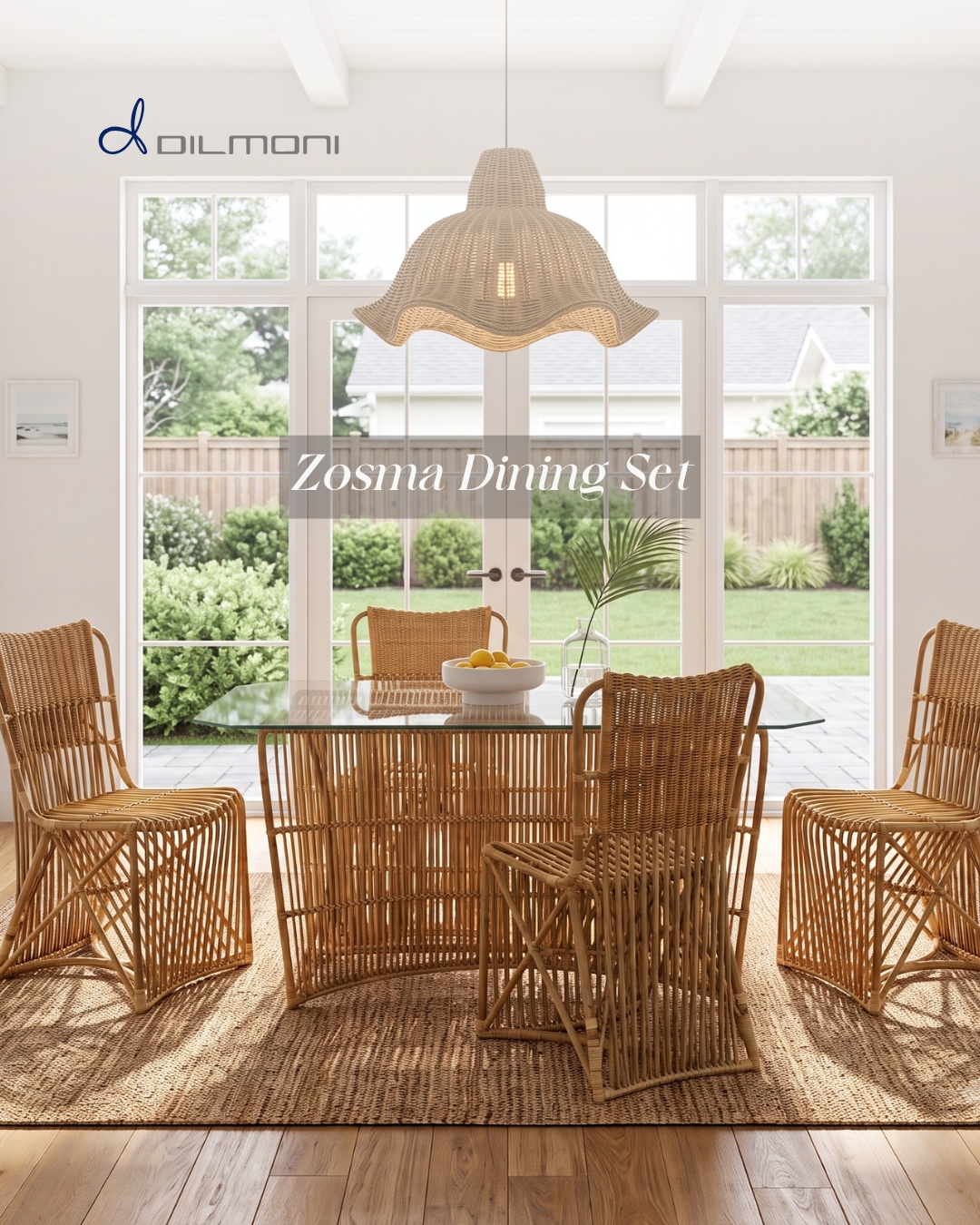 Zosma Dining Set: Carefully designed to bring enduring warmth and timeless character to residential, hospitality, and commercial interiors.